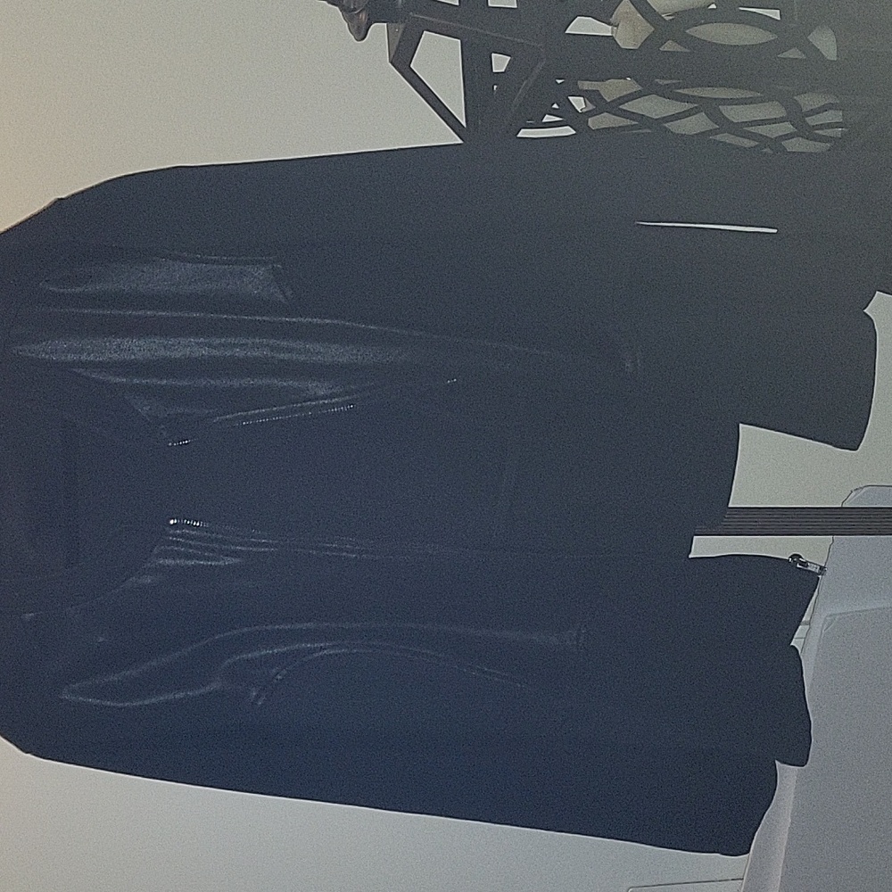 Black Faux Leather peplum  Jacket and matching pencil Skirt.